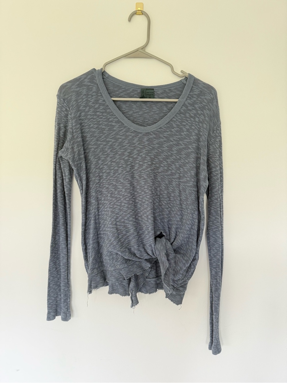 Anthropologie Left of center Blue Long Sleeve Tie front Top XS